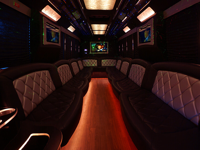Party bus TV screens