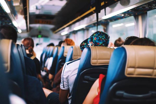 Charter bus reclining seats